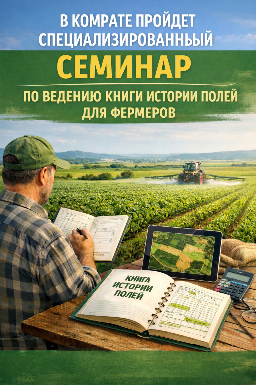 В КОМРАТЕ ПРОЙДЕТ СПЕЦИАЛИЗИРОВАННЫЙ СЕМИНАР ПО ВЕДЕНИЮ КНИГИ ИСТОРИИ ПОЛЕЙ ДЛЯ ФЕРМЕРОВ