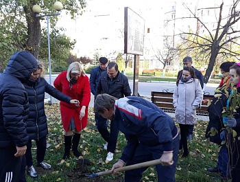 В ЧЕСТЬ ОБЩЕНАЦИОНАЛЬНОЙ АКЦИИ "ДРЕВО НАШЕГО ДОЛГОЛЕТИЯ" КОЛЛЕКТИВОМ ГЛАВНОГО УПРАВЛЕНИЯ АГРОПРОМЫШЛЕННОГО КОМПЛЕКСА ГАГАУЗИИ БЫЛИ ВЫСАЖЕНЫ ДЕРЕВЬЯ